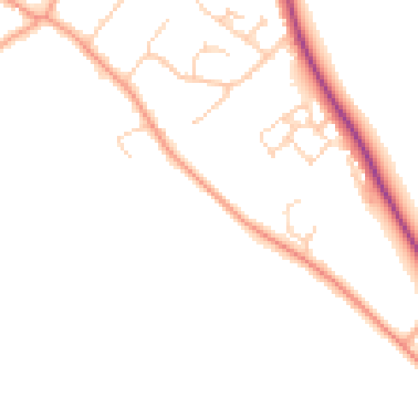 Daytime road noise heatmap for RG4 9FE