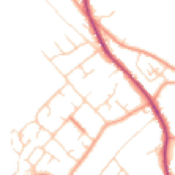 Daytime road noise heatmap for RG4 9FF
