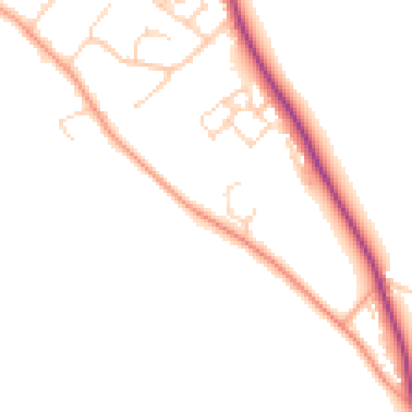 Daytime road noise heatmap for RG4 9JS