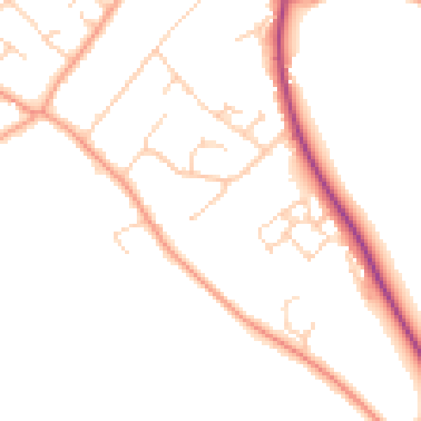 Daytime road noise heatmap for RG4 9LG