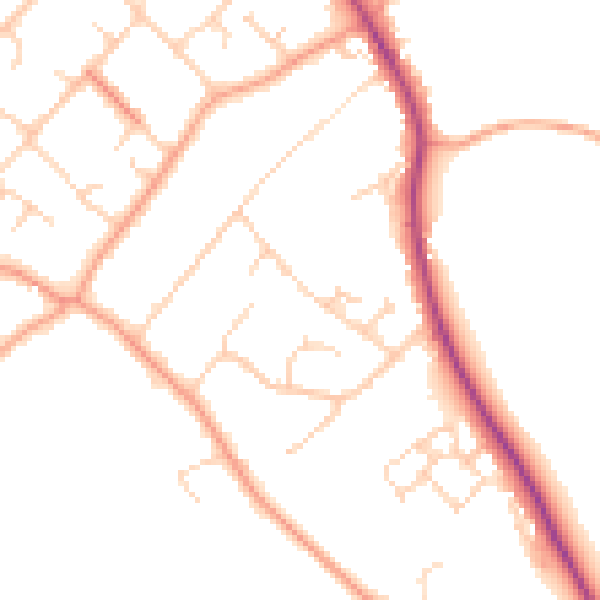 Daytime road noise heatmap for RG4 9LH