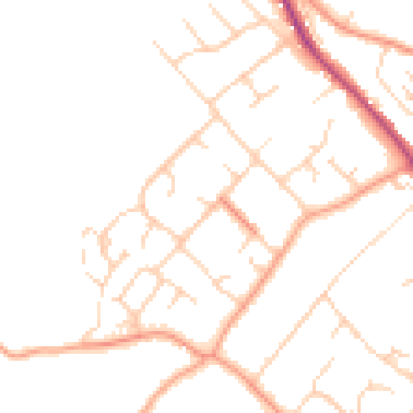 Daytime road noise heatmap for RG4 9LS