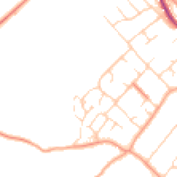 Daytime road noise heatmap for RG4 9LX