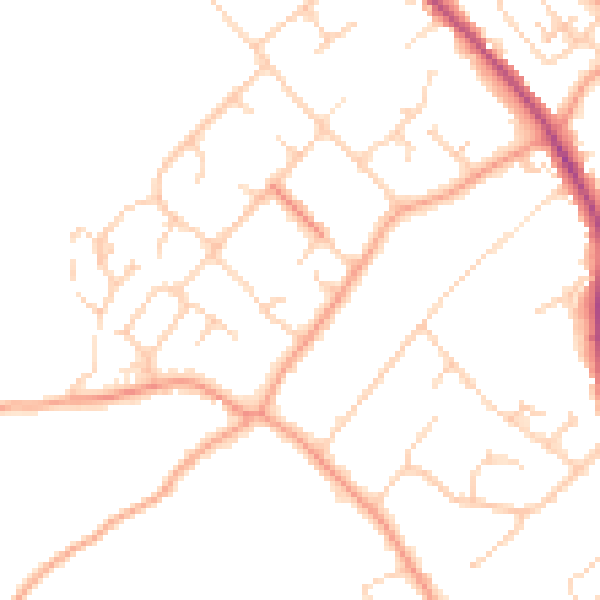 Daytime road noise heatmap for RG4 9LZ