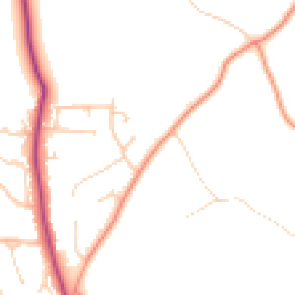 Daytime road noise heatmap for RG4 9PE