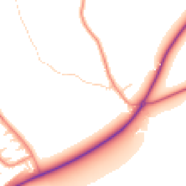 Daytime road noise heatmap for RG4 9QF