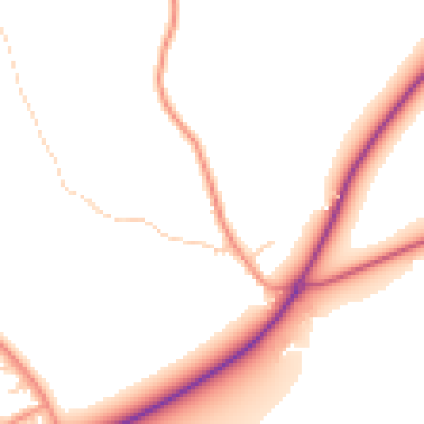 Daytime road noise heatmap for RG4 9QN