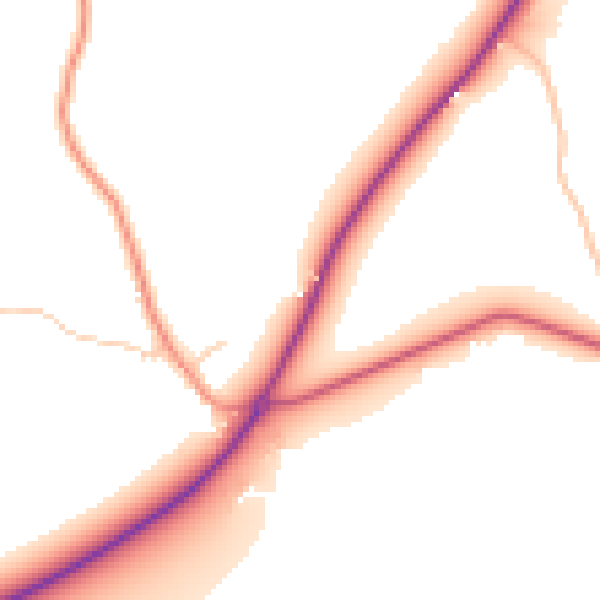 Daytime road noise heatmap for RG4 9QR