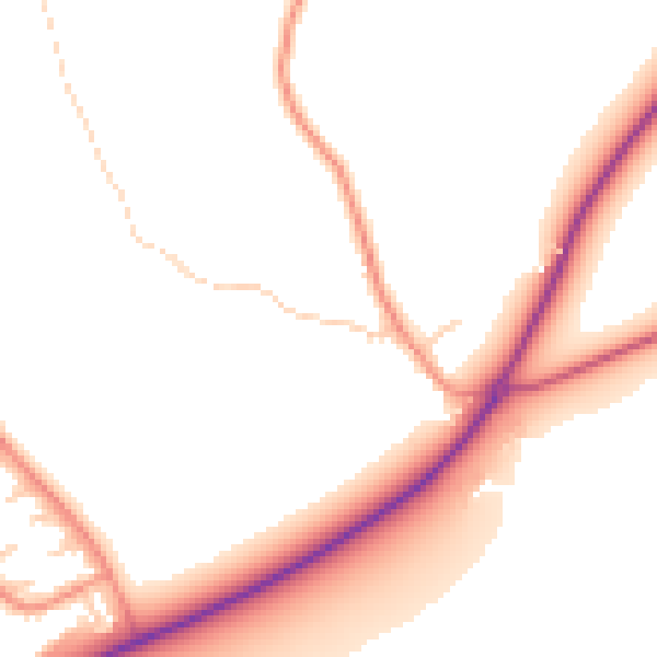 Daytime road noise heatmap for RG4 9QT