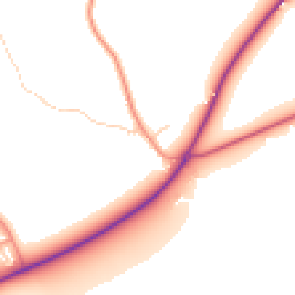 Daytime road noise heatmap for RG4 9QX
