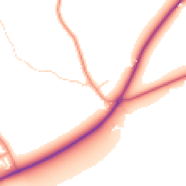 Daytime road noise heatmap for RG4 9QY