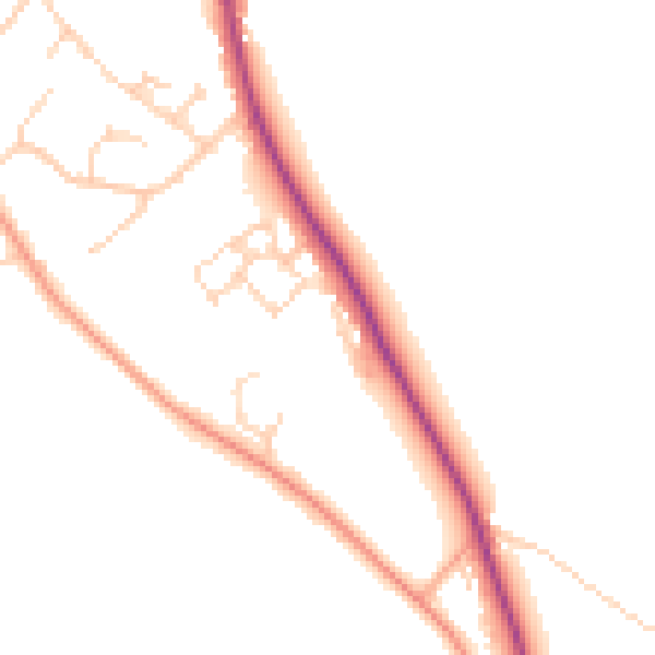 Daytime road noise heatmap for RG4 9RF