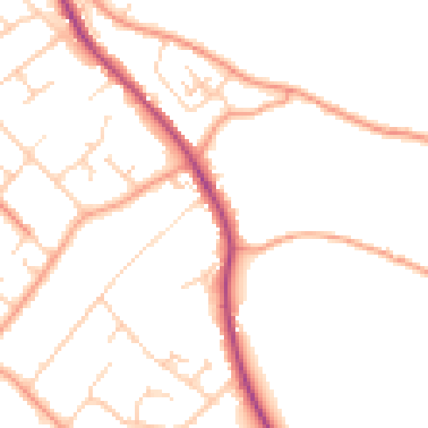 Daytime road noise heatmap for RG4 9RP