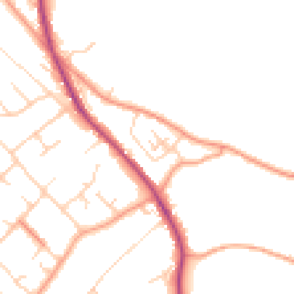 Daytime road noise heatmap for RG4 9RU