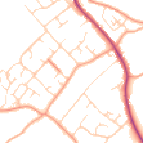 Daytime road noise heatmap for RG4 9SL