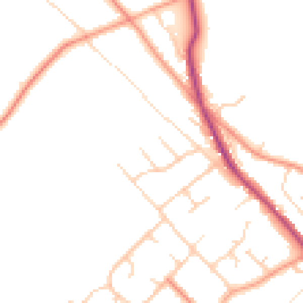 Daytime road noise heatmap for RG4 9TG