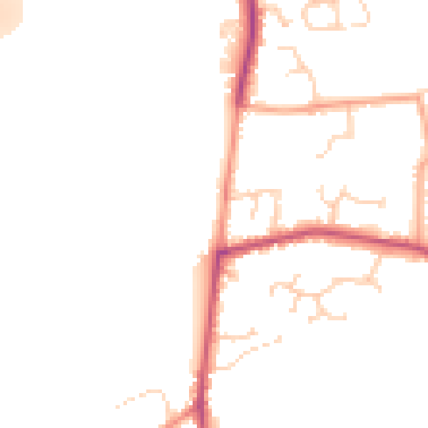 Daytime road noise heatmap for RG7 1AJ