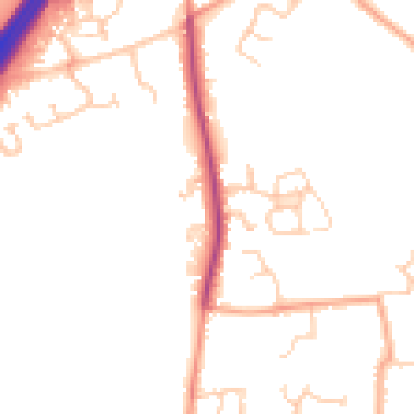 Daytime road noise heatmap for RG7 1AL
