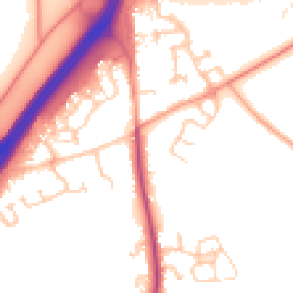 Daytime road noise heatmap for RG7 1AR