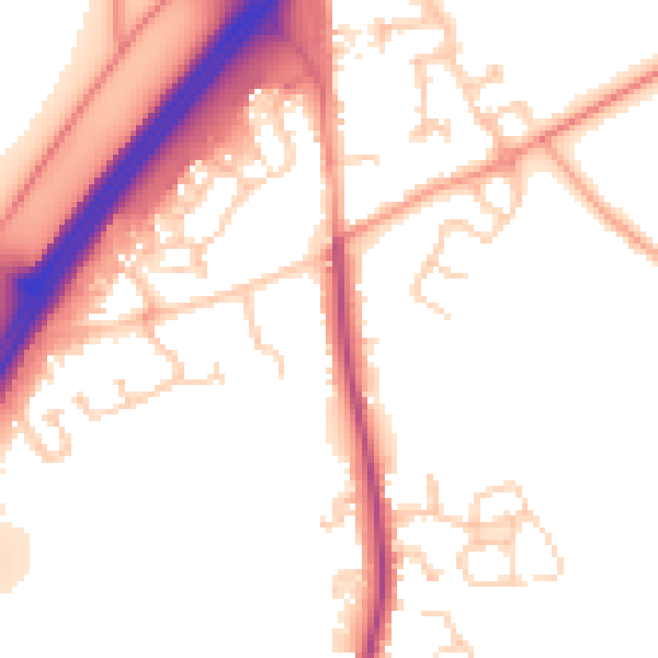 Daytime road noise heatmap for RG7 1AS