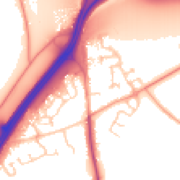 Daytime road noise heatmap for RG7 1AT