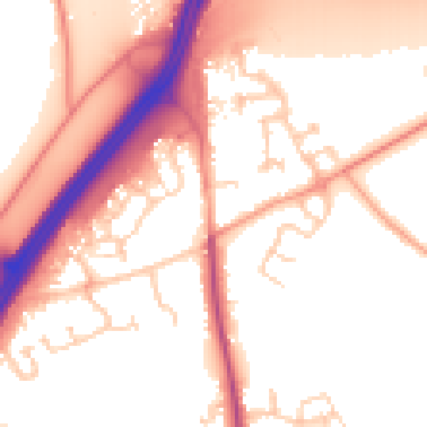 Daytime road noise heatmap for RG7 1AU