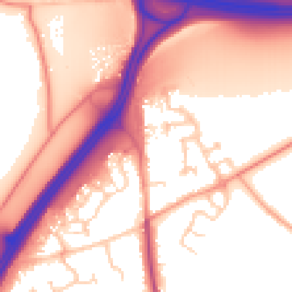 Daytime road noise heatmap for RG7 1AY