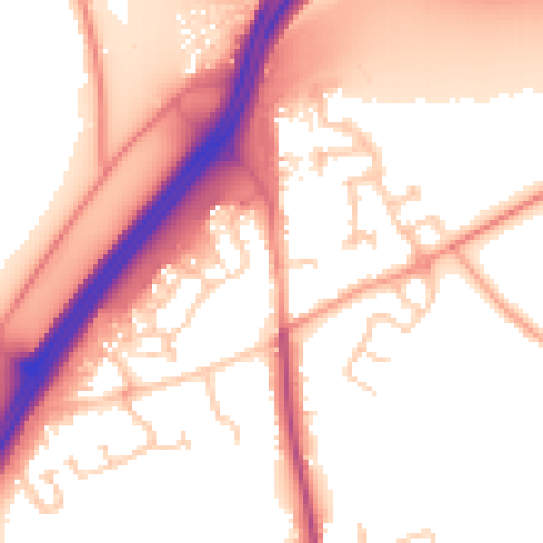 Daytime road noise heatmap for RG7 1BA