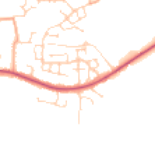 Daytime road noise heatmap for RG7 1BH