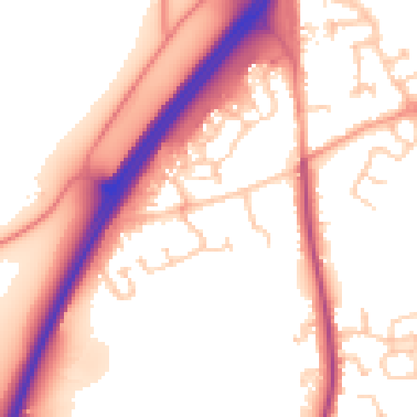 Daytime road noise heatmap for RG7 1BJ
