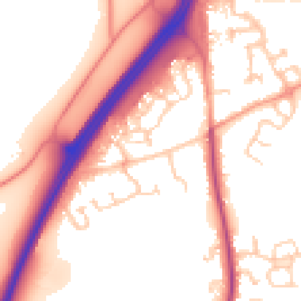 Daytime road noise heatmap for RG7 1BL