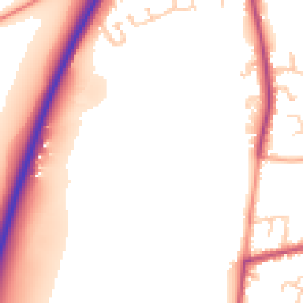Daytime road noise heatmap for RG7 1BN