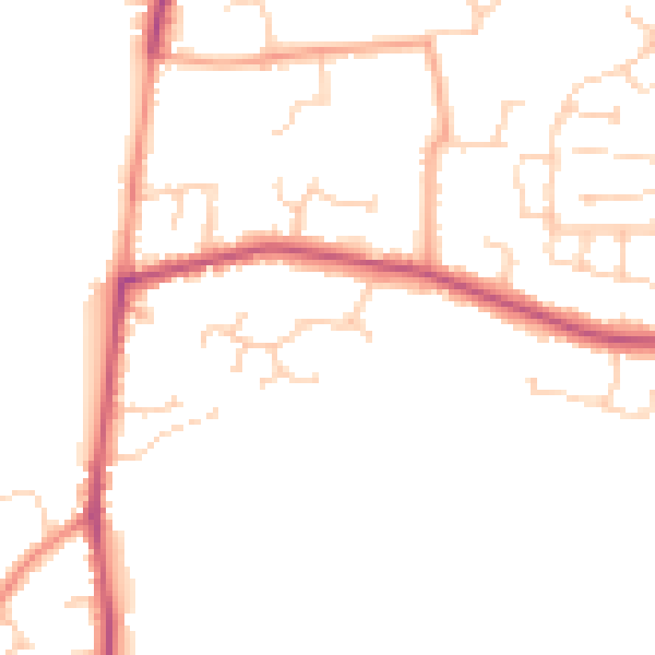 Daytime road noise heatmap for RG7 1BQ