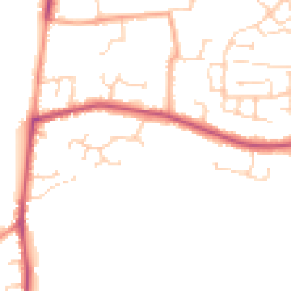 Daytime road noise heatmap for RG7 1BW