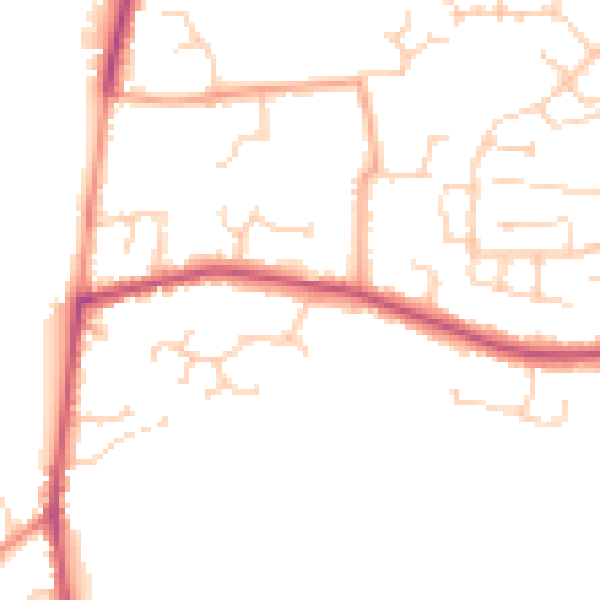 Daytime road noise heatmap for RG7 1DB
