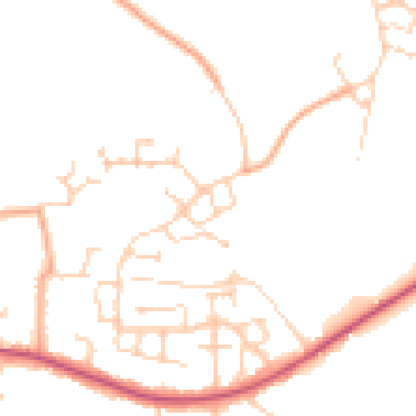 Daytime road noise heatmap for RG7 1DF
