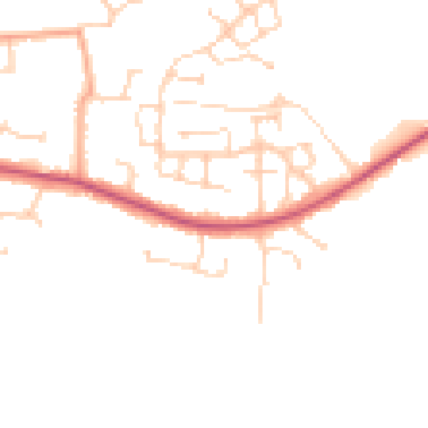 Daytime road noise heatmap for RG7 1DG