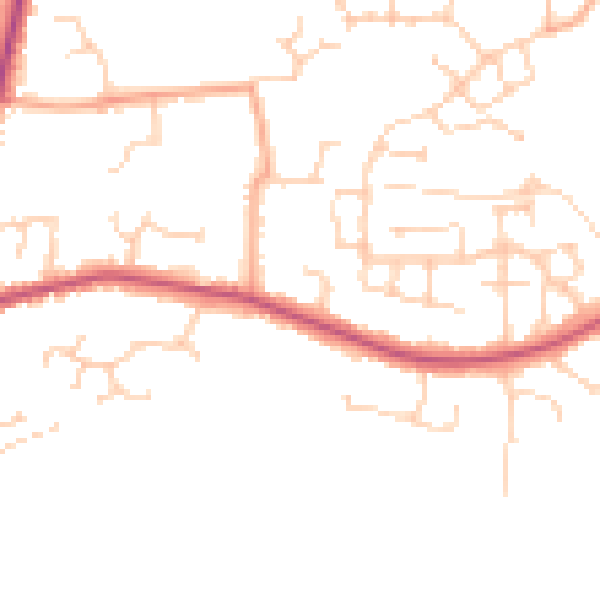 Daytime road noise heatmap for RG7 1DH