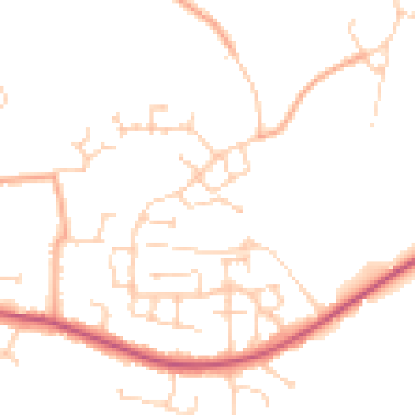 Daytime road noise heatmap for RG7 1DJ