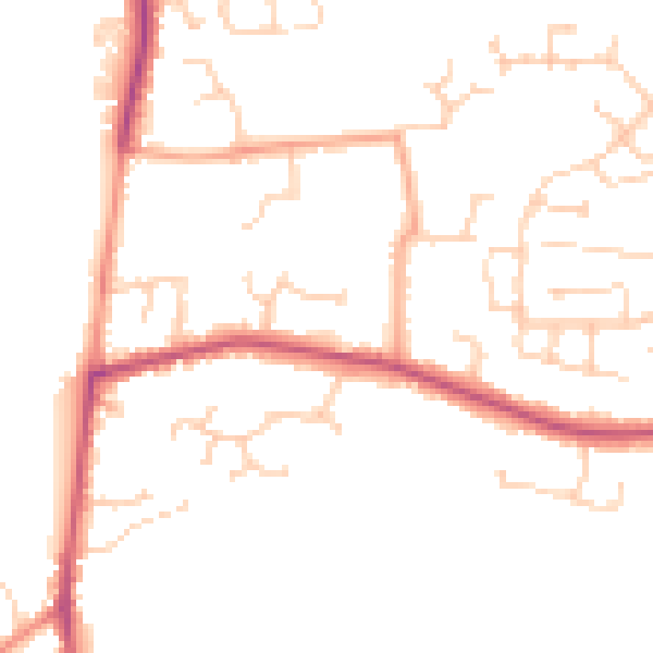 Daytime road noise heatmap for RG7 1DL