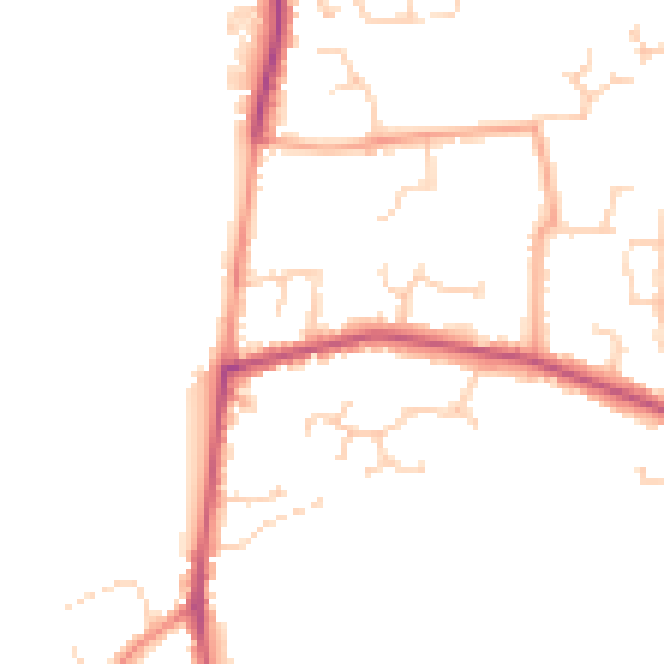 Daytime road noise heatmap for RG7 1DN