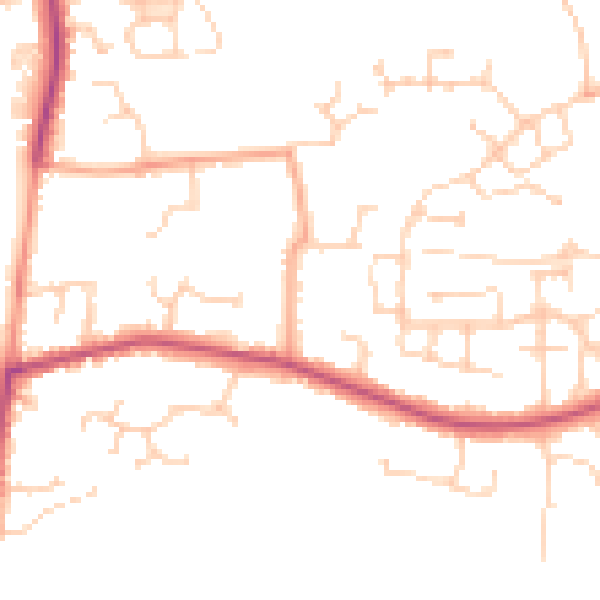 Daytime road noise heatmap for RG7 1DP