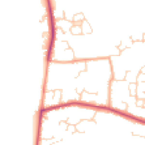 Daytime road noise heatmap for RG7 1ED