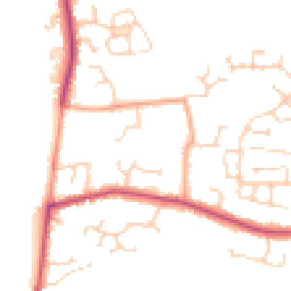 Daytime road noise heatmap for RG7 1EE