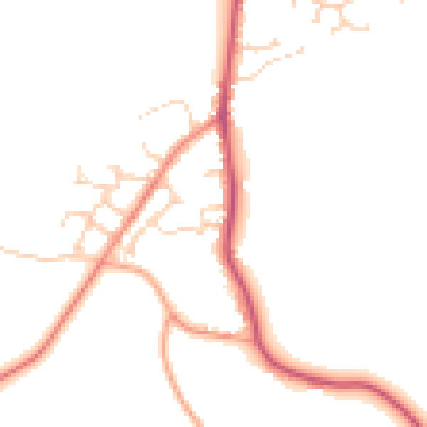 Daytime road noise heatmap for RG7 1FG