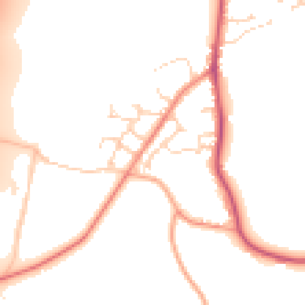 Daytime road noise heatmap for RG7 1FQ
