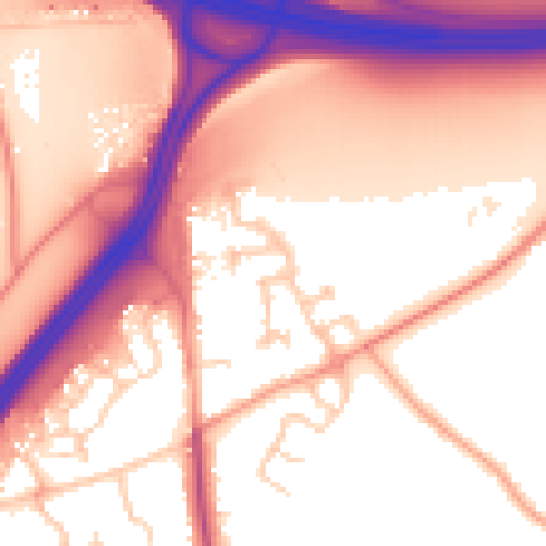 Daytime road noise heatmap for RG7 1GB