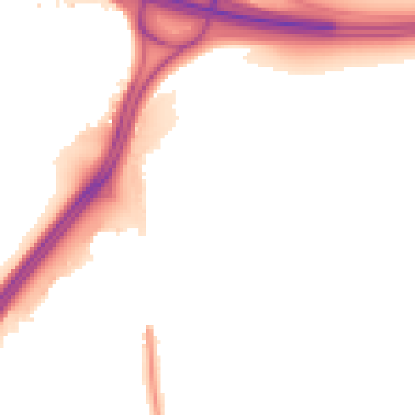 Night-time road noise heatmap for RG7 1GB
