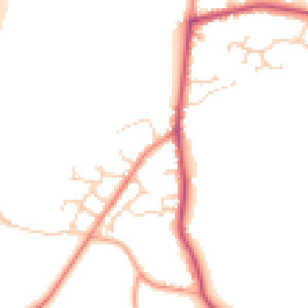 Daytime road noise heatmap for RG7 1HL