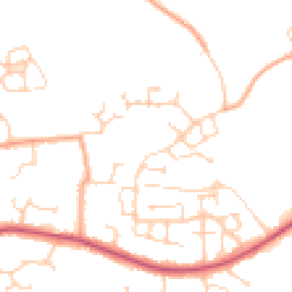 Daytime road noise heatmap for RG7 1LQ